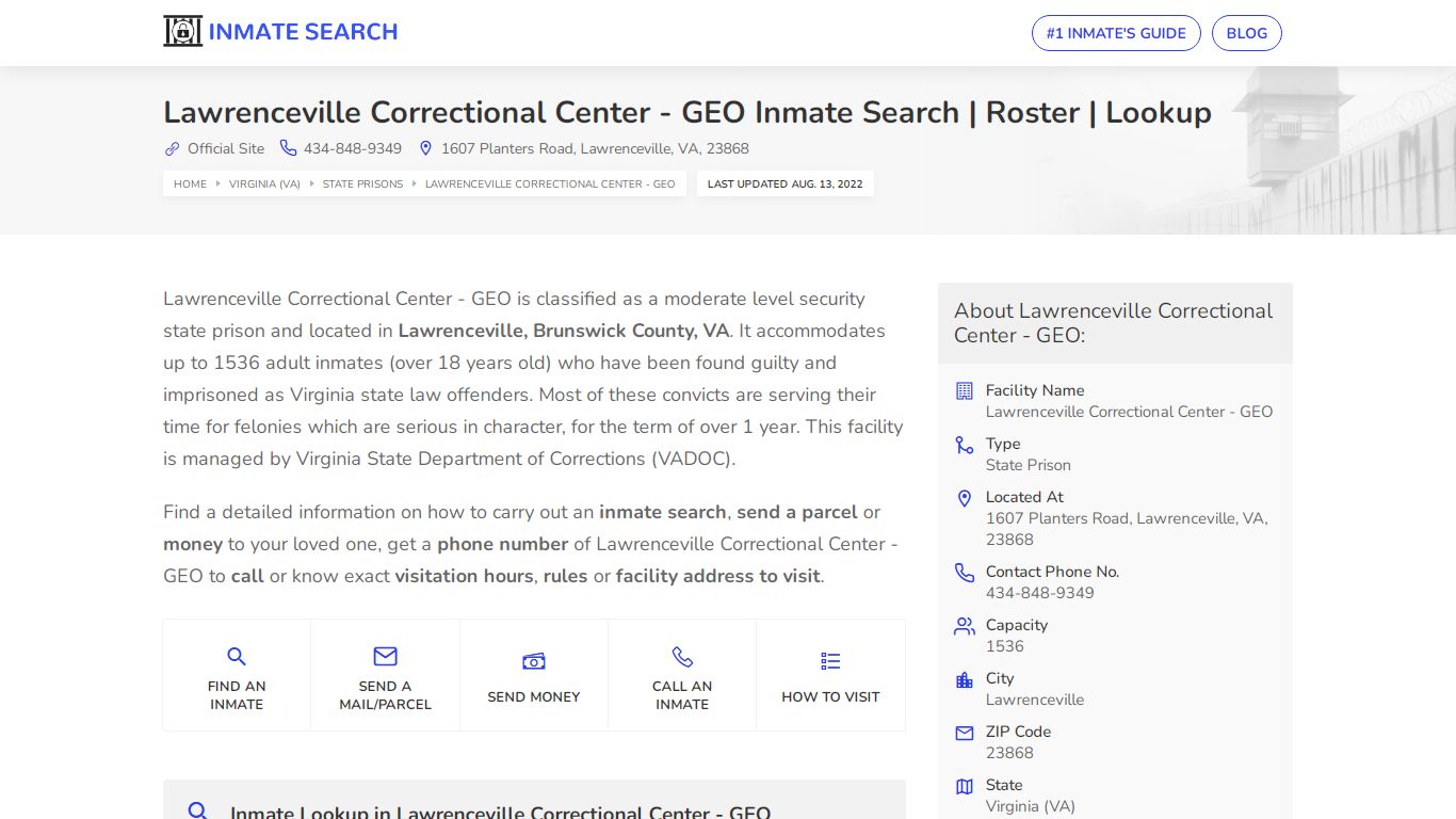 Lawrenceville Correctional Center - GEO Inmate Search ...